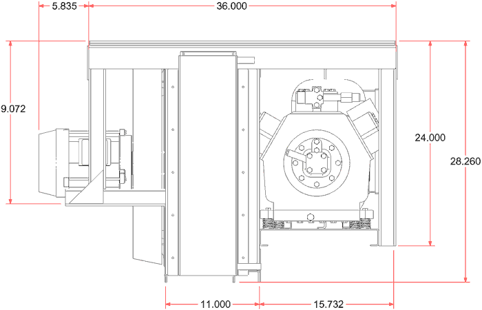 Left Side Dimensions of Condenser